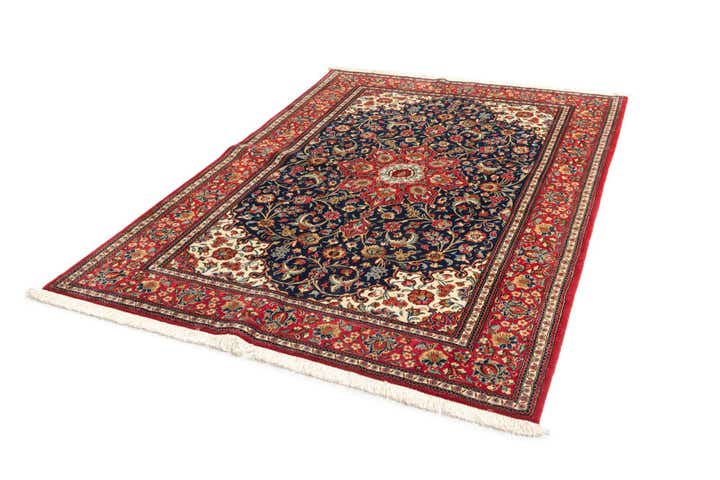 4' 9 x 7' 1 Hand Knotted Qom Persian Rug