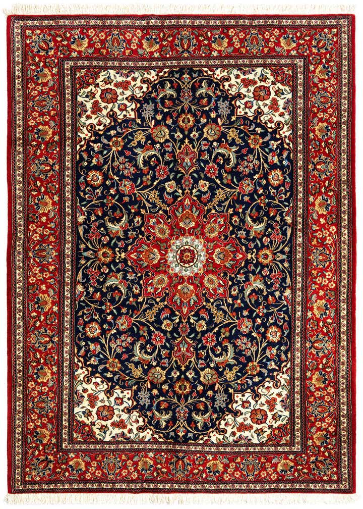 4' 9 x 7' 1 Hand Knotted Qom Persian Rug