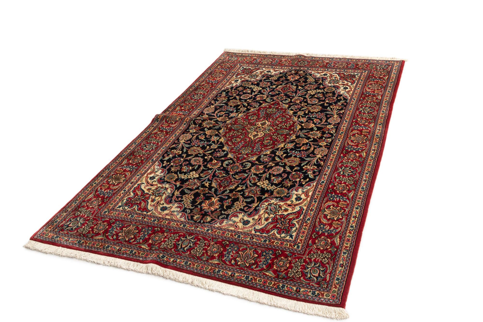 4' 6 x 7' 5 Hand Knotted Qom Persian Rug