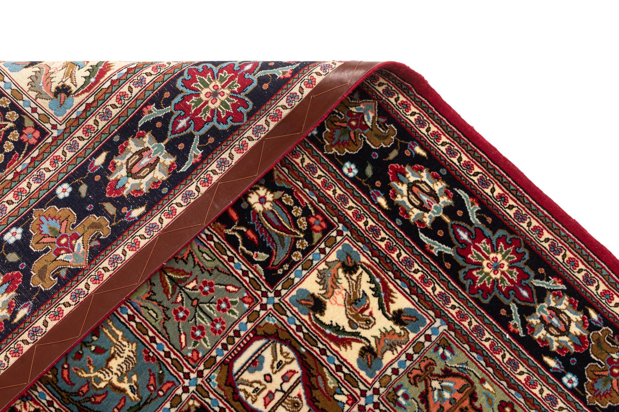 4' 8 x 6' 8 Hand Knotted Qom Persian Rug