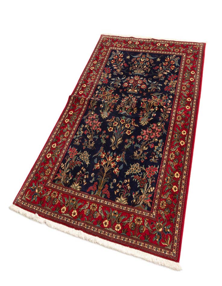 Detail image of 4' 8 x 6' 11  Hand Knotted Qom Persian Rug