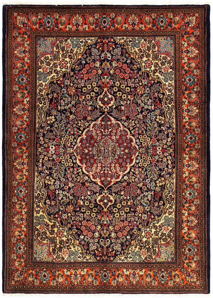 4' 9 x 7' Hand Knotted Qom Persian Rug