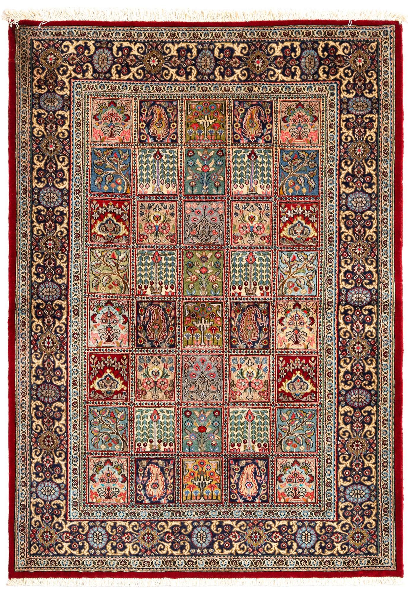 3' 5 x 4' 10 Hand Knotted Qom Persian Rug
