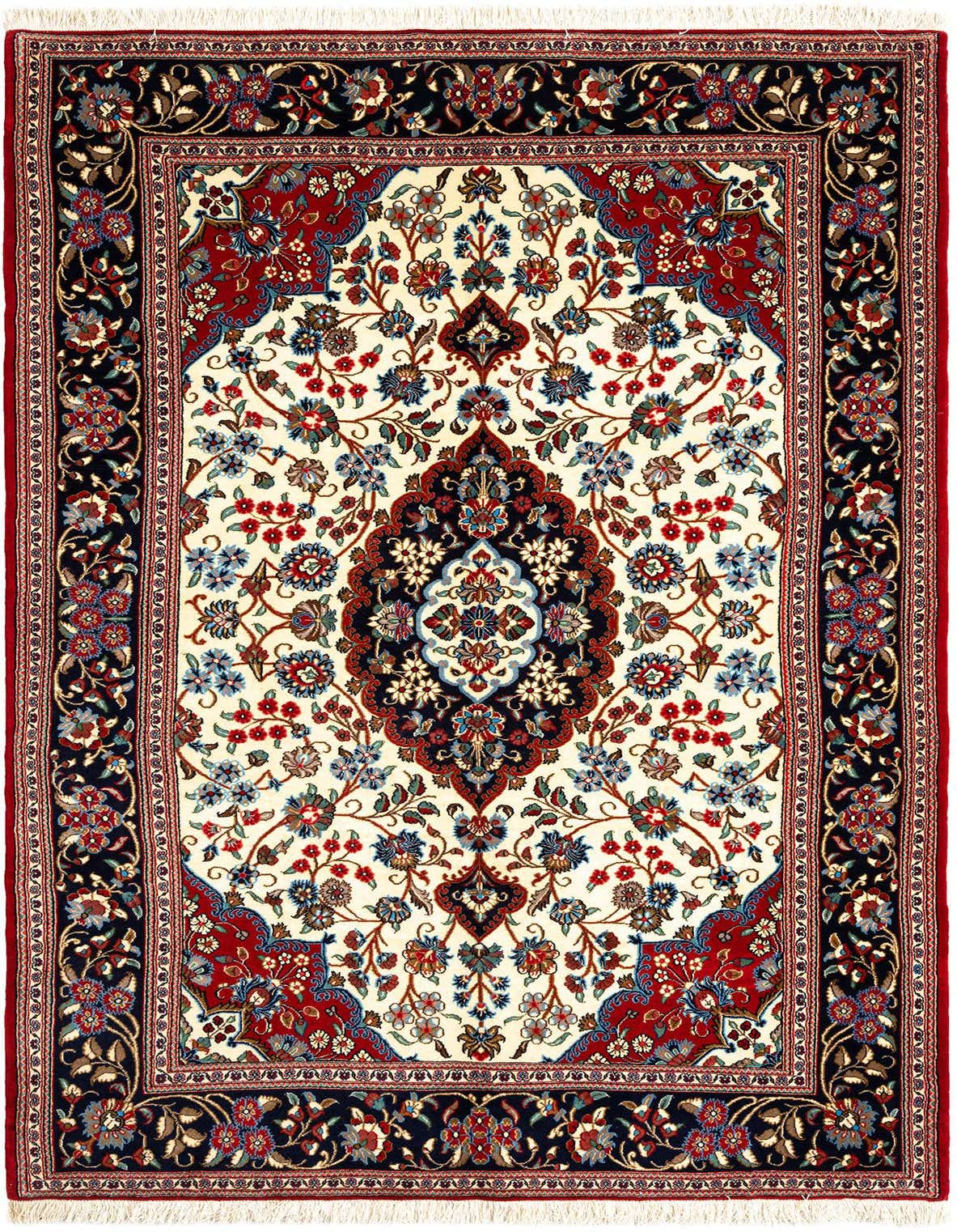 5' x 8' 3 Hand Knotted Qom Persian Rug