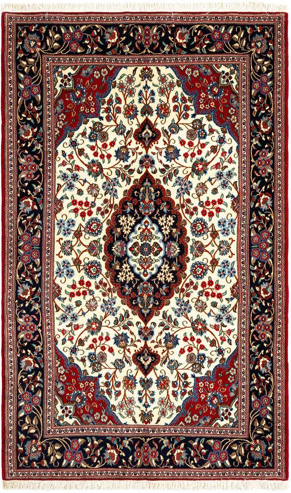 5' x 8' 3 Hand Knotted Qom Persian Rug