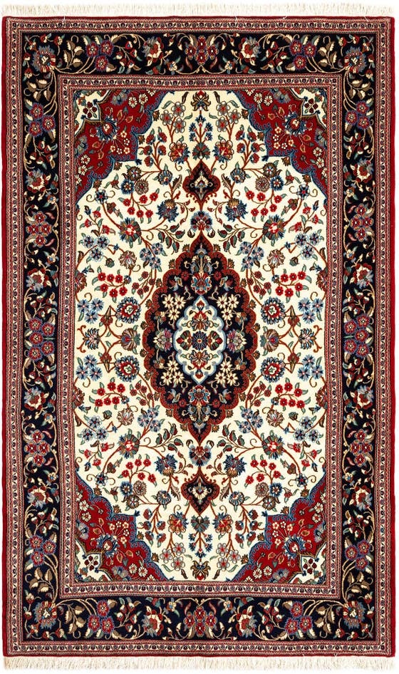 Detail image of 5' x 8' 3 Hand Knotted Qom Persian Rug