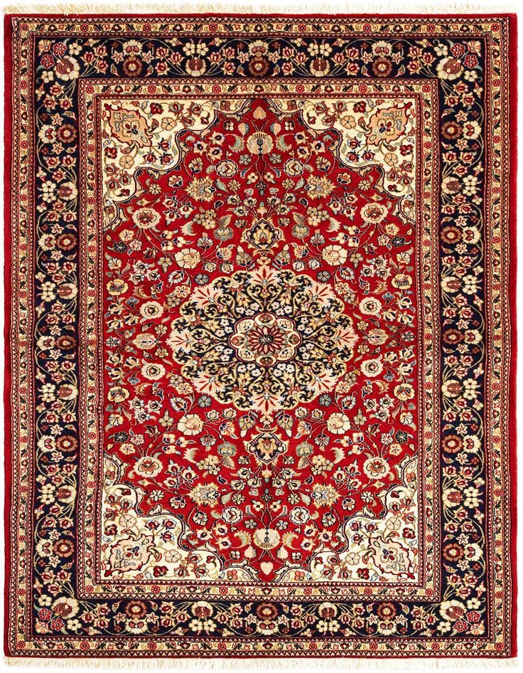 Detail image of 5' x 7' 10 Hand Knotted Qom Persian Rug