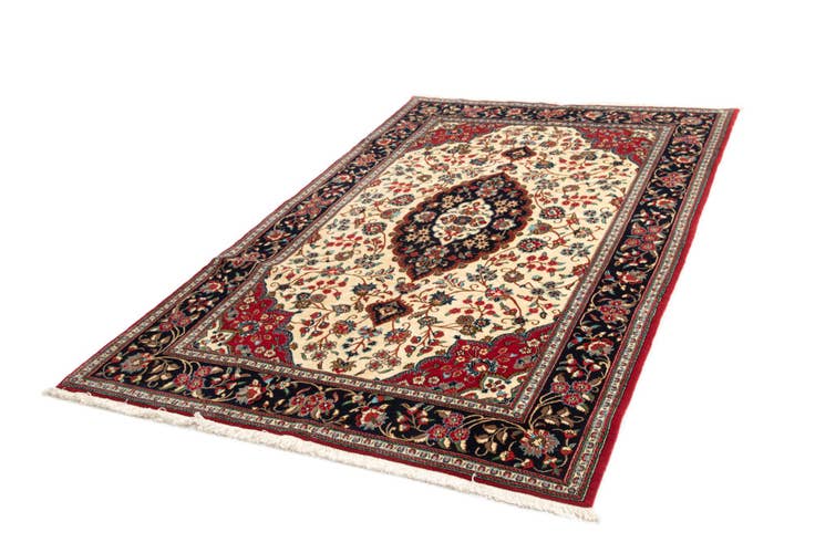 Detail image of 5' 1 x 7' 11 Hand Knotted Qom Persian Rug