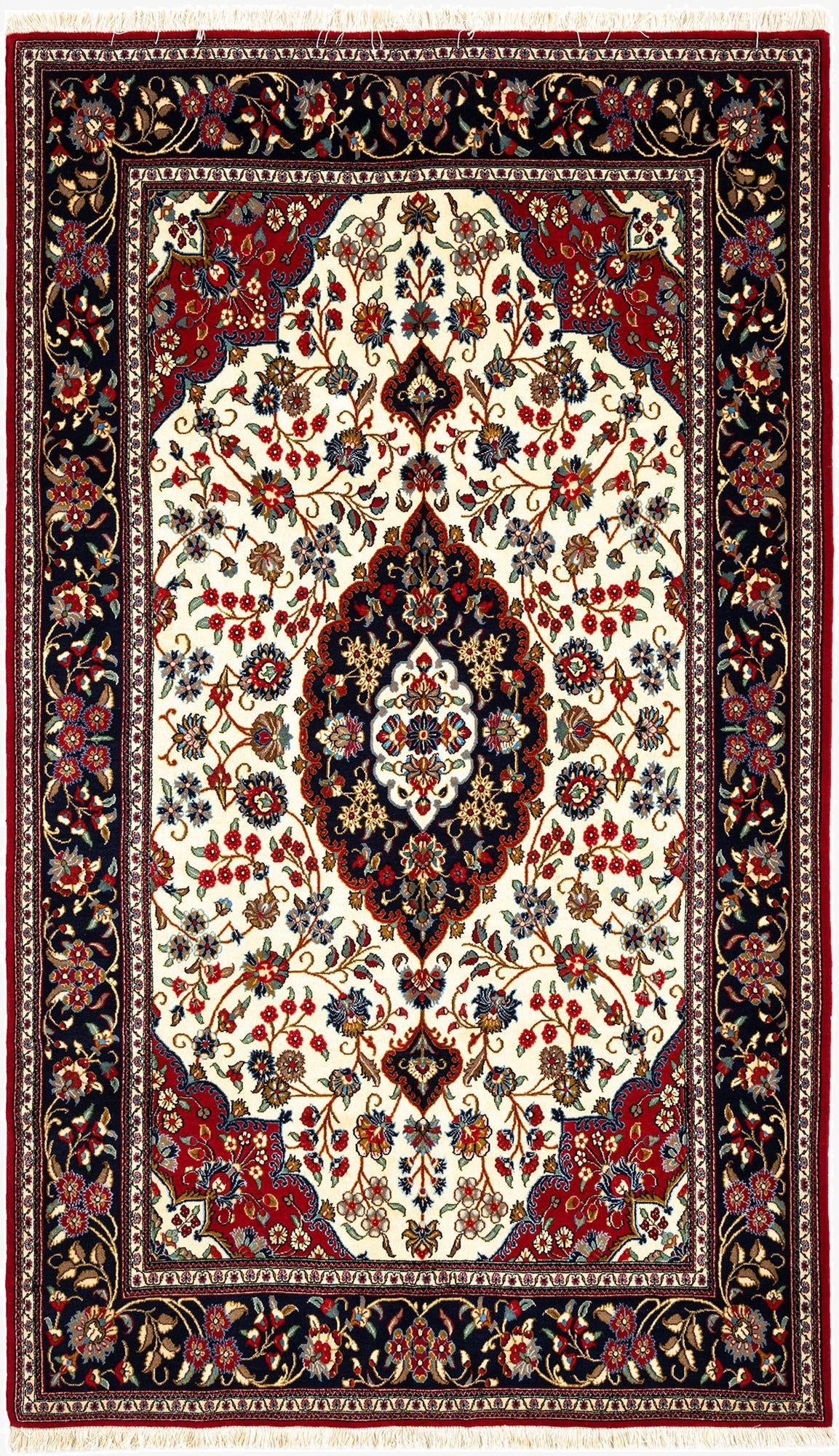 5' x 8' 6  Hand Knotted Qom Persian Rug