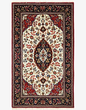 5' x 8' 6 Hand Knotted Qom Persian Rug