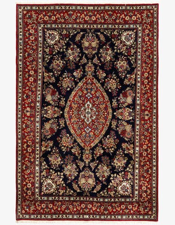 6' 6 x 10' Hand Knotted Qom Persian Rug