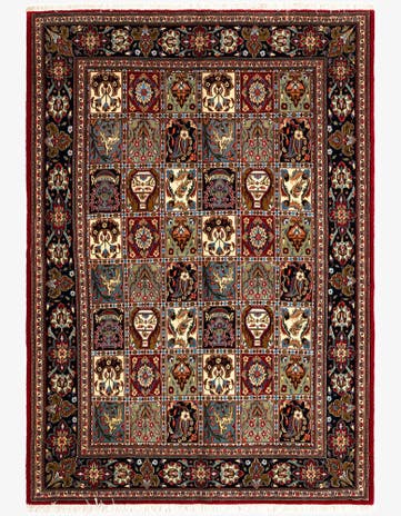 4' 8 x 6' 8 Hand Knotted Qom Persian Rug