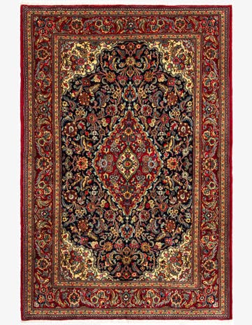 4' 8 x 7' 1 Hand Knotted Qom Persian Rug
