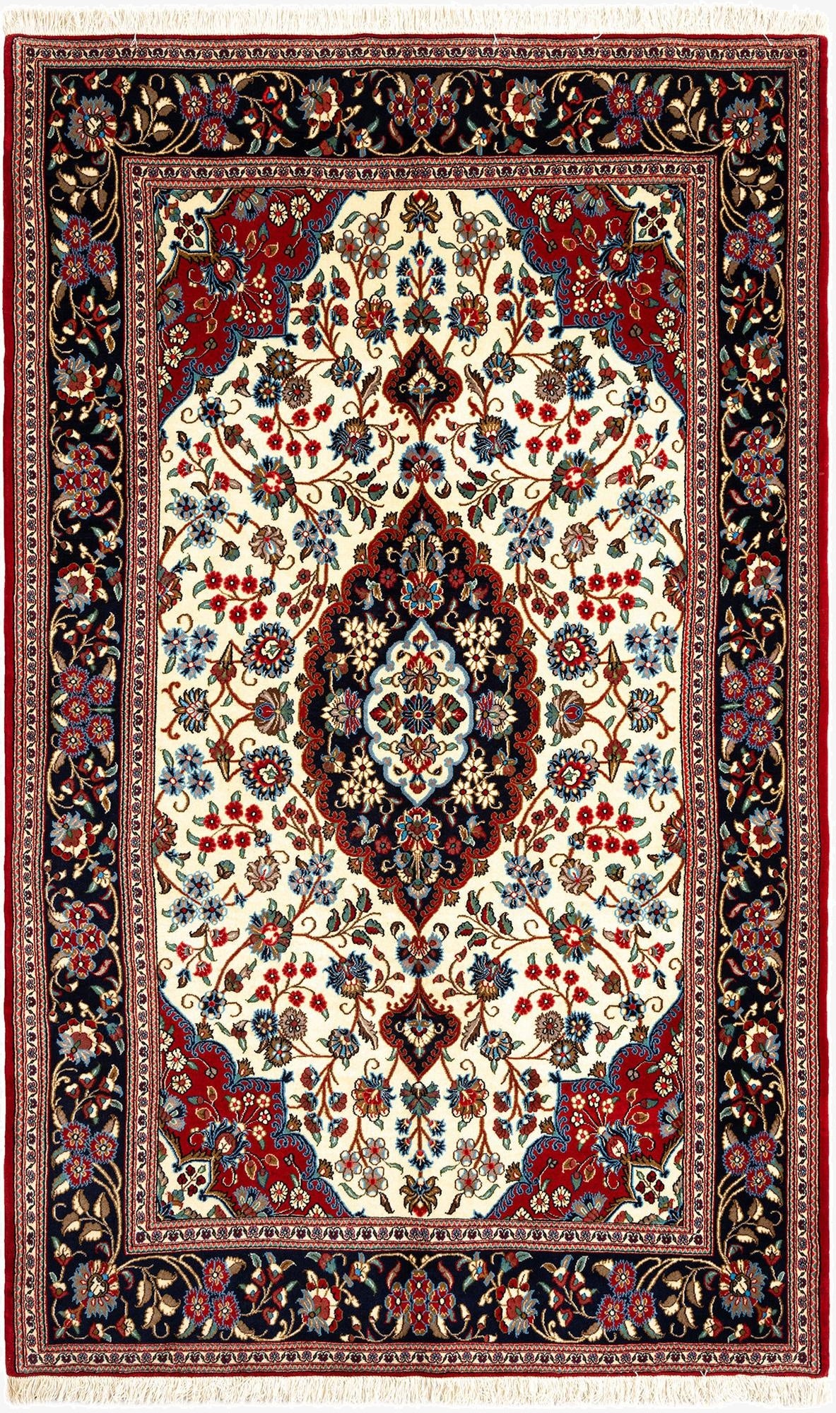 5' x 8' 3  Hand Knotted Qom Persian Rug