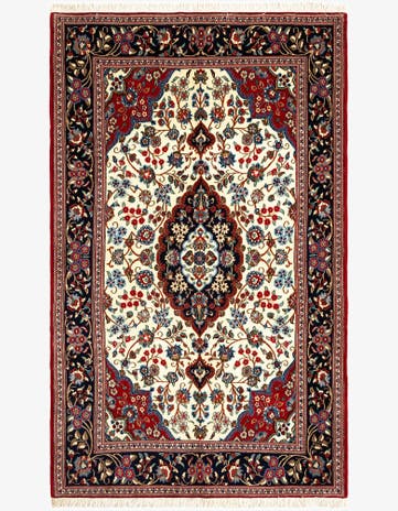 5' x 8' 3 Hand Knotted Qom Persian Rug