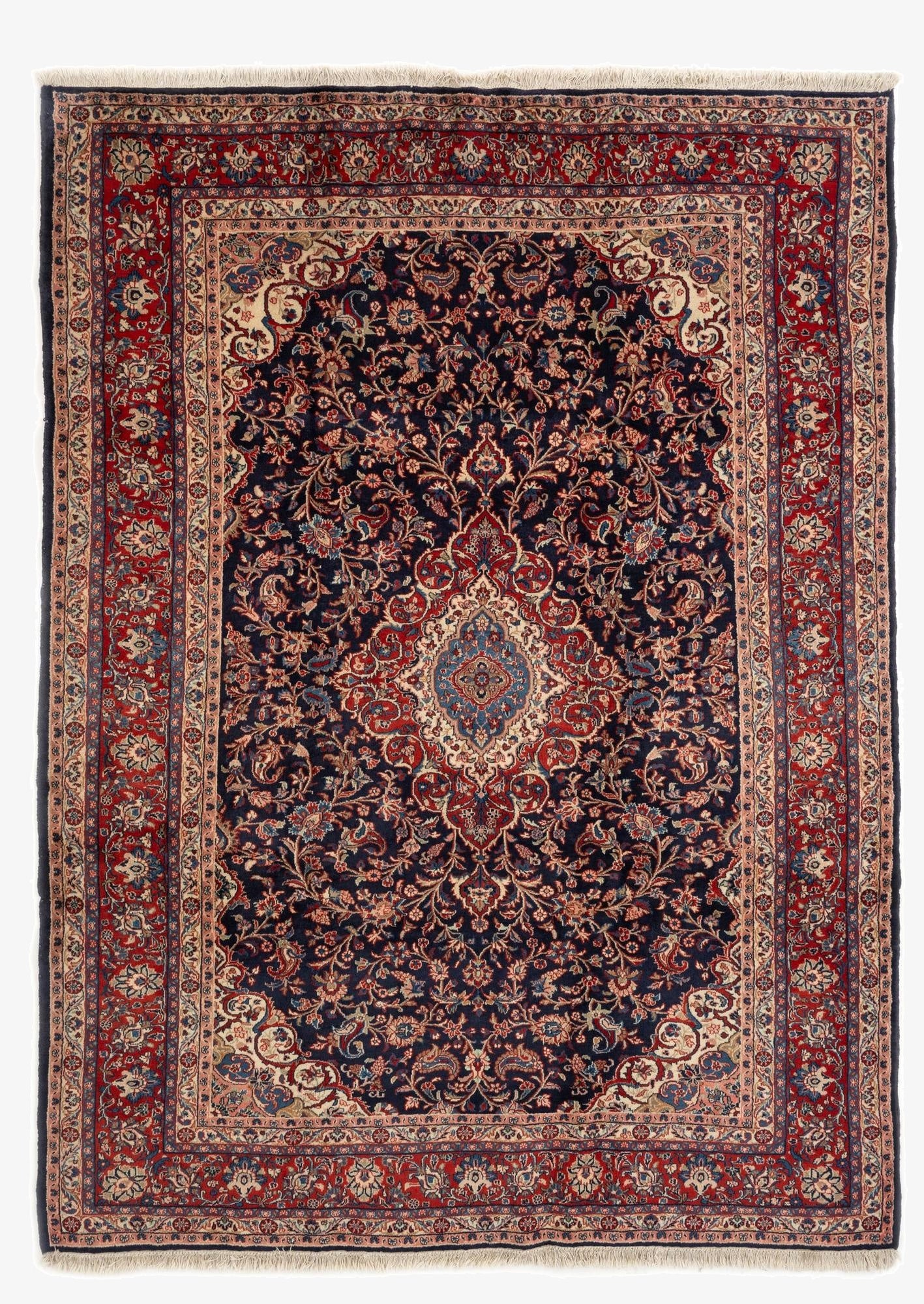 7' 1 x 9' 11  Hand Knotted Sarough Persian Wool Rug