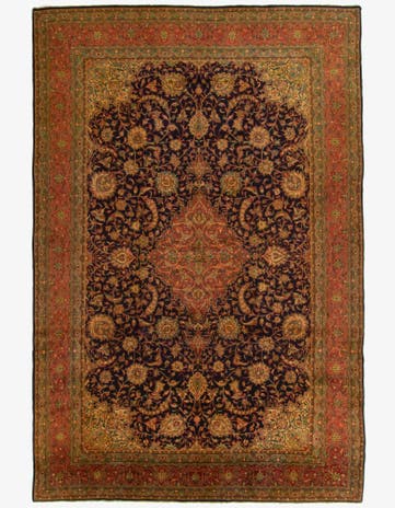 9' 10 x 13' 3 Hand Knotted Sarough Persian Wool Rug