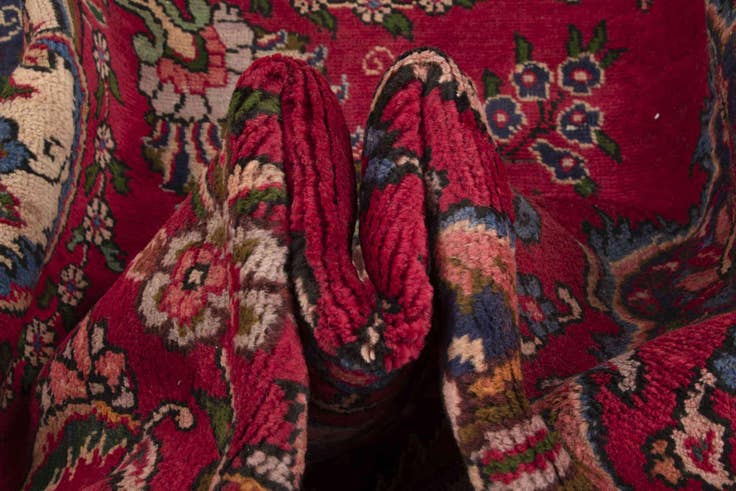 Detail image of 9' 5 x 13' 8 Hand Knotted Tabriz Persian Wool Rug
