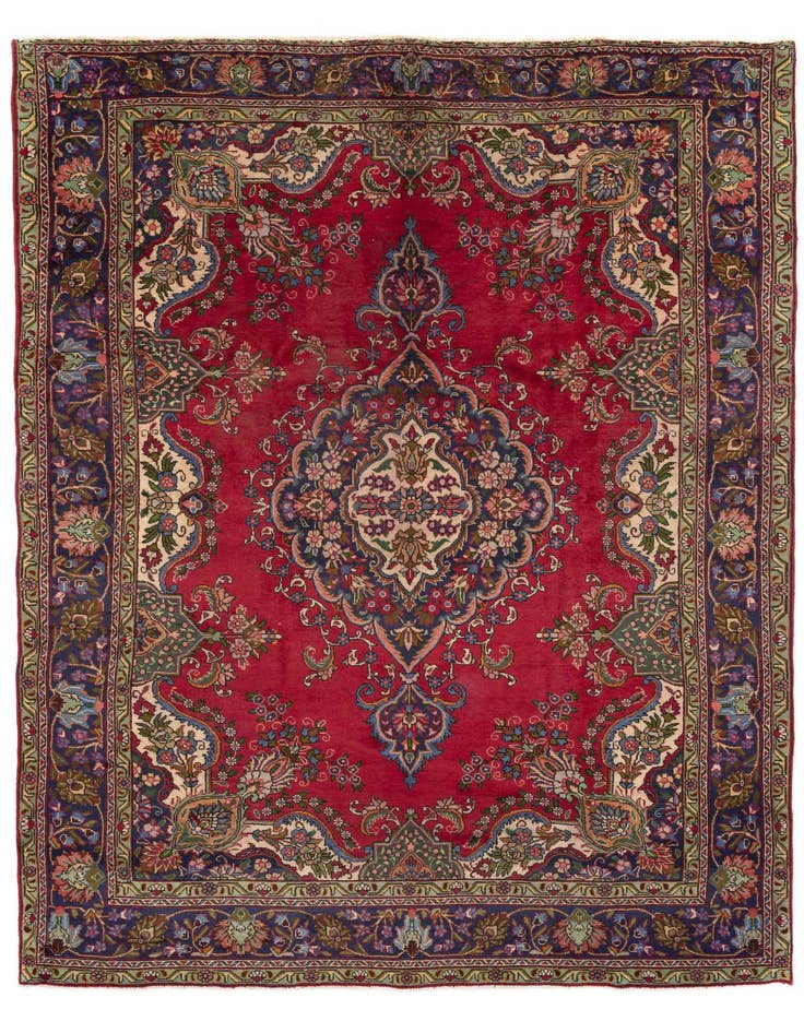 Detail image of 9' 5 x 13' 8 Hand Knotted Tabriz Persian Wool Rug
