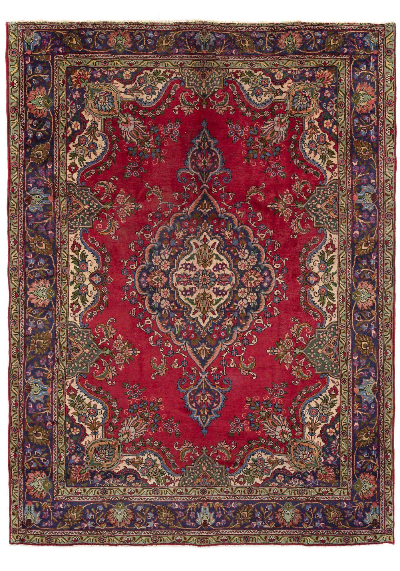 9' 5 x 13' 8 Hand Knotted Tabriz Persian Wool Rug