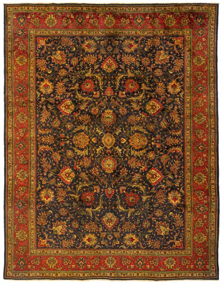 Detail image of 9' 6 x 12' 9 Hand Knotted Tabriz Persian Wool Rug