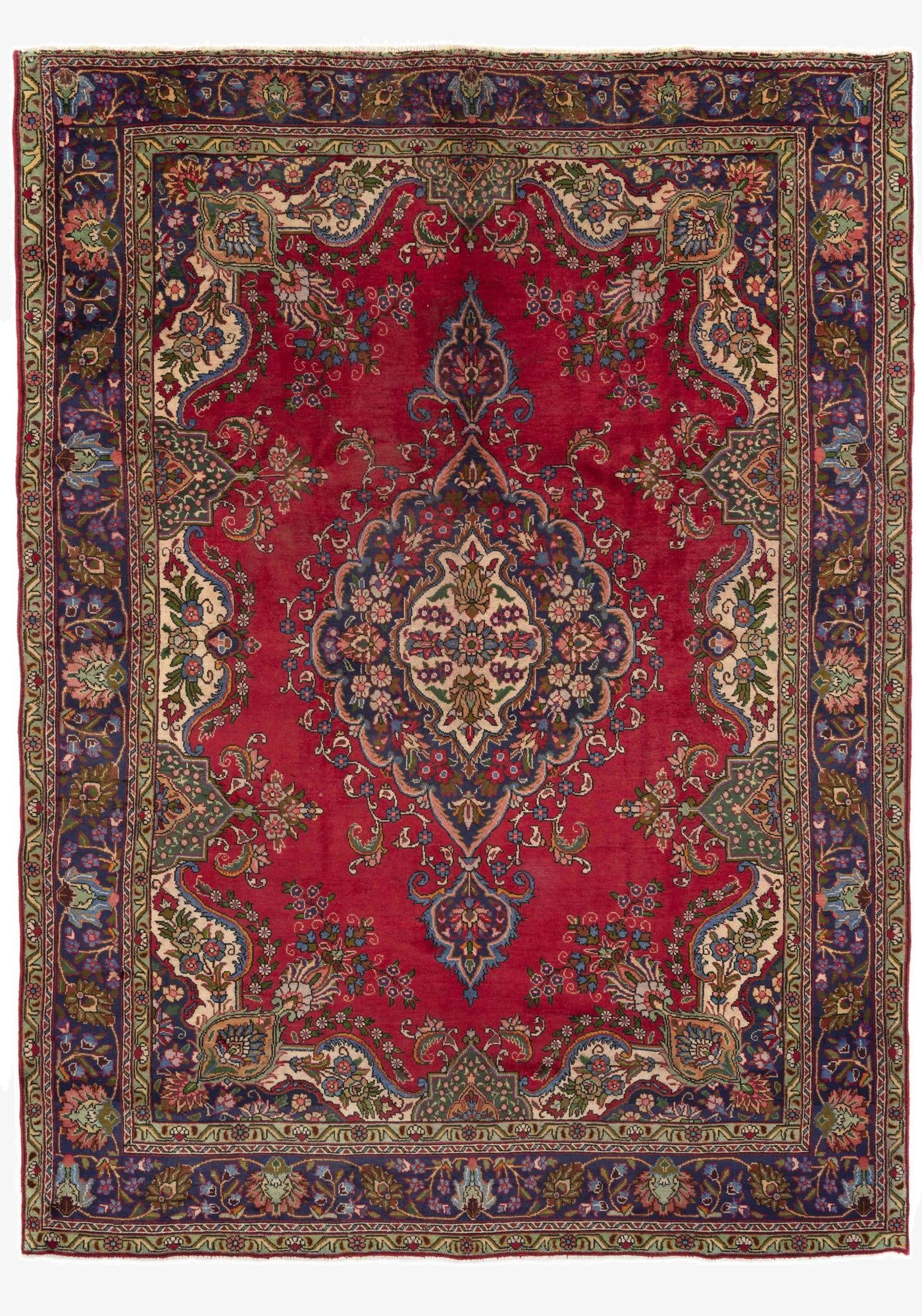 9' 5 x 13' 8  Hand Knotted Tabriz Persian Wool Rug