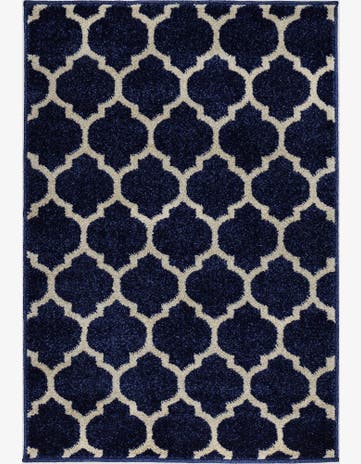 Dark Blue Trellis Rug