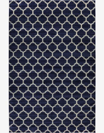 Dark Blue Trellis Rug