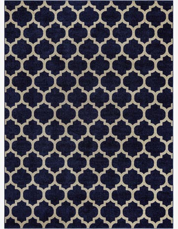 Dark Blue Trellis Rug