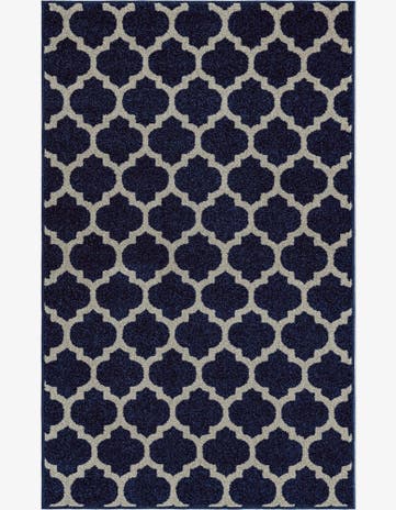Dark Blue Trellis Rug