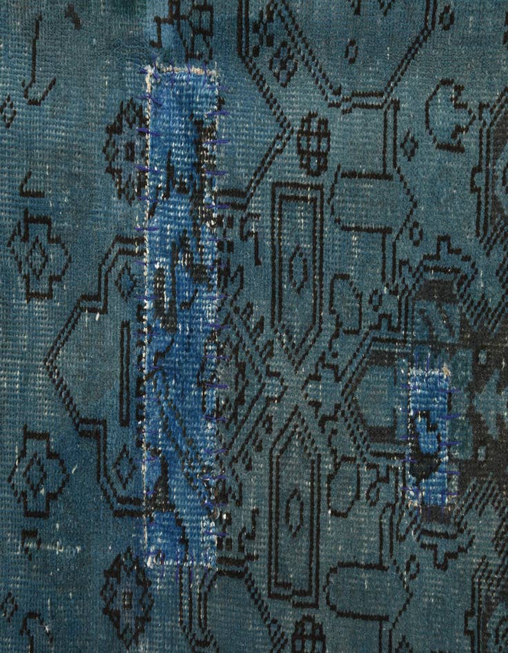 Detail image of 6' 4 x 9'  Hand Knotted Ultra Vintage Persian Wool Rug