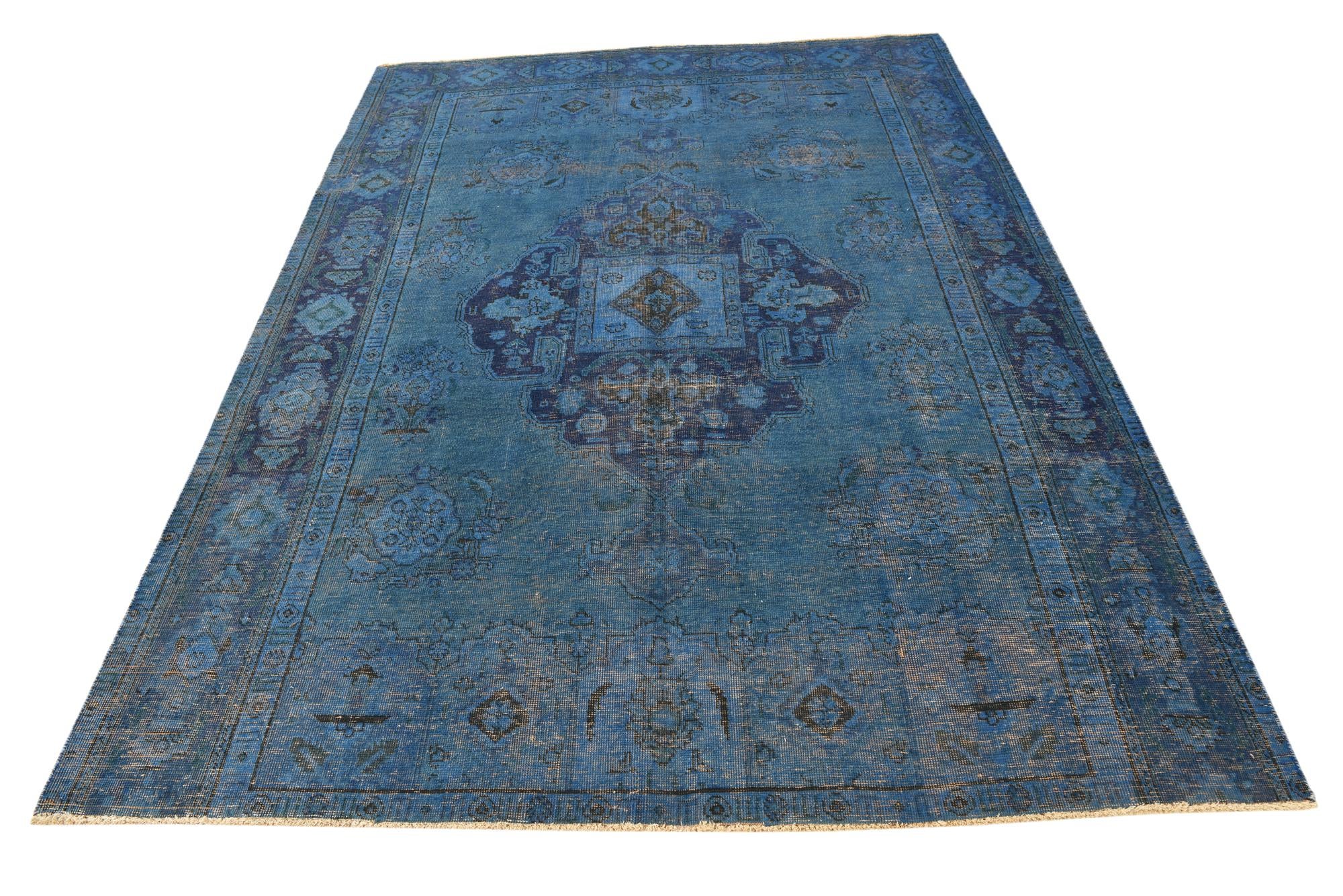 205cm x 275cm Hand Knotted Ultra Vintage Persian Wool Rug
