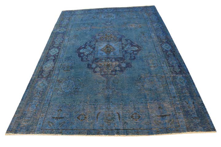 205cm x 275cm Hand Knotted Ultra Vintage Persian Wool Rug