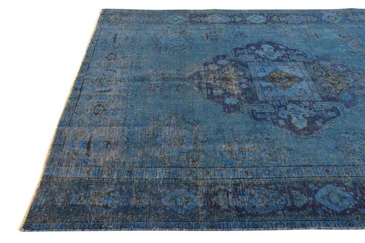 205cm x 275cm Hand Knotted Ultra Vintage Persian Wool Rug