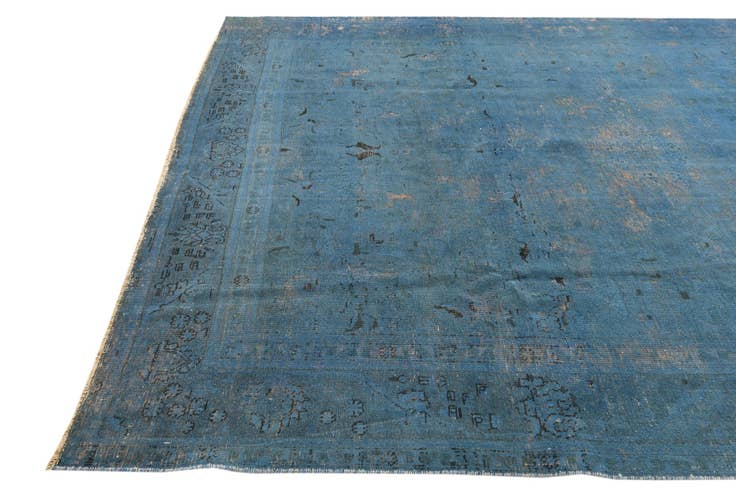 Detailfoto van 250cm x 335cm Handgeknoopt Ultra Vintage Perzisch Wol Vloerkleed