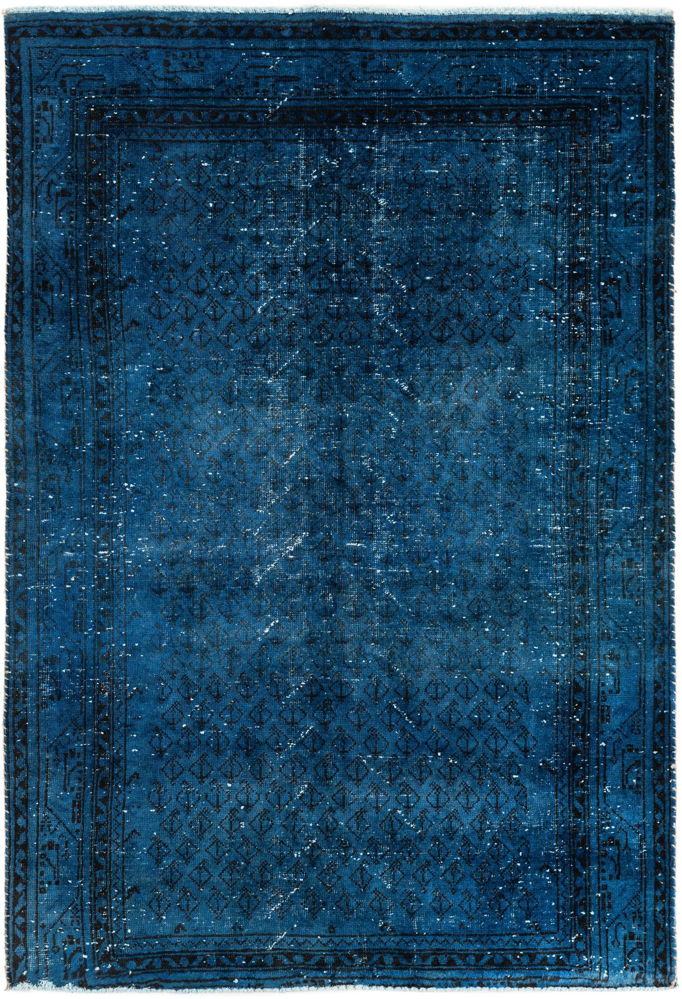 4' 3 x 6' 2 Hand Knotted Ultra Vintage Persian Wool Rug