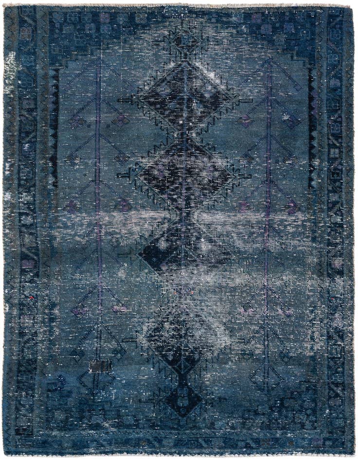 Detail image of 4' 5 x 6' 6 Hand Knotted Ultra Vintage Persian Wool Rug