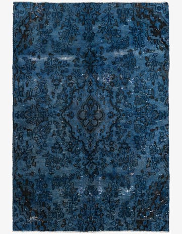 4' 7 x 6' 8 Hand Knotted Ultra Vintage Persian Wool Rug