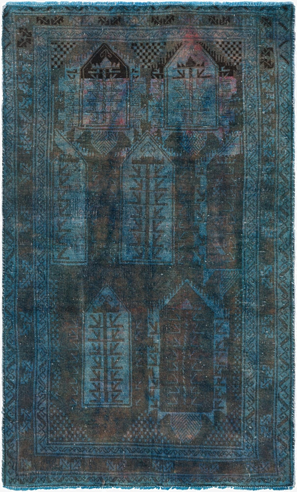 4' 2 x 6' 10  Hand Knotted Ultra Vintage Persian Wool Rug