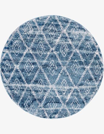 Dark Blue Atlas Round Rug