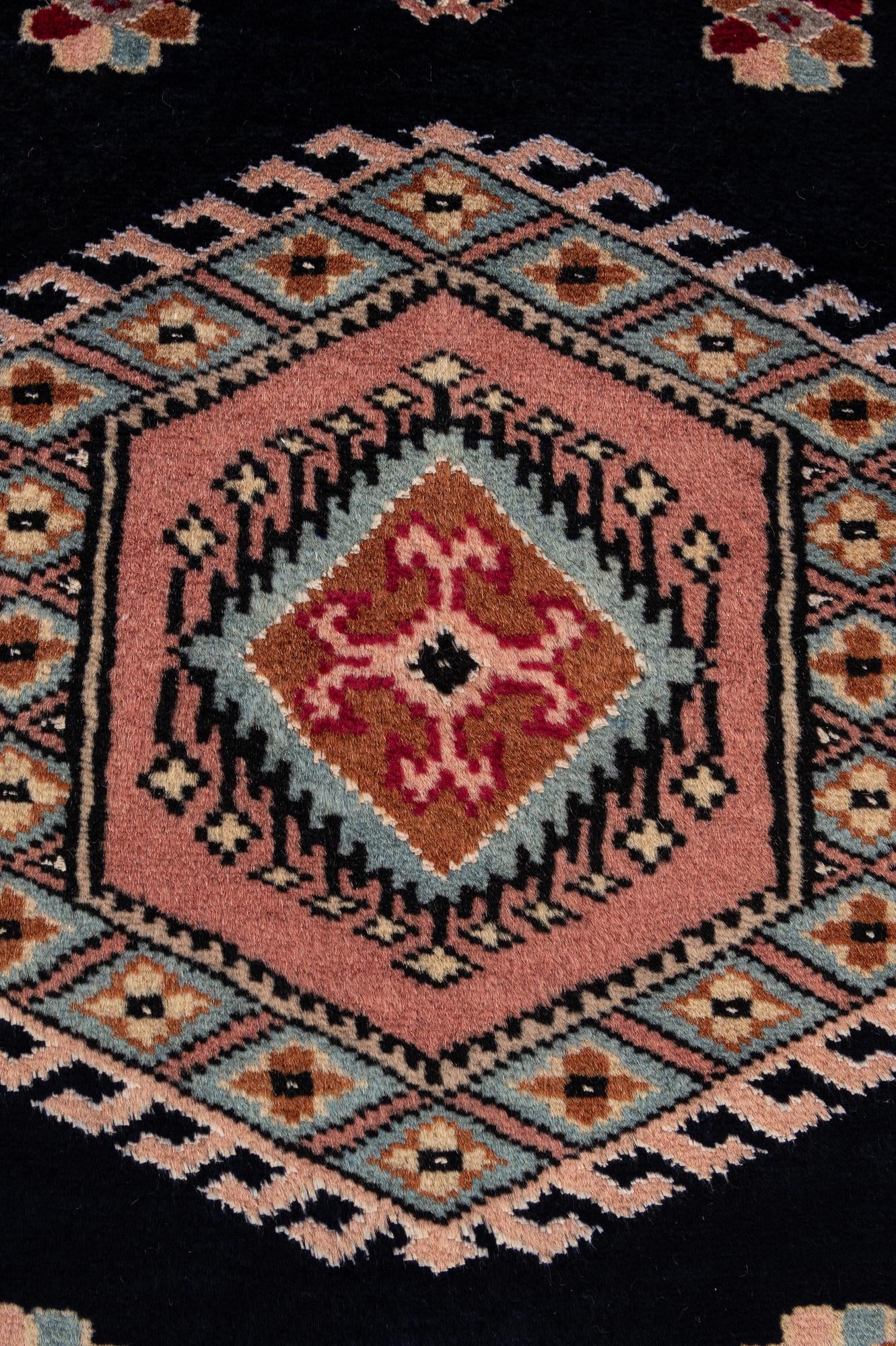 2' 1 x 2' 2 Hand Knotted Bokhara Oriental Wool Round Rug
