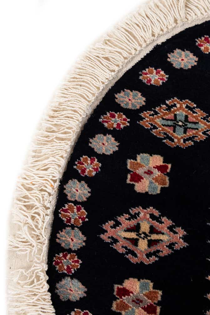 2' 1 x 2' 2 Hand Knotted Bokhara Oriental Wool Round Rug
