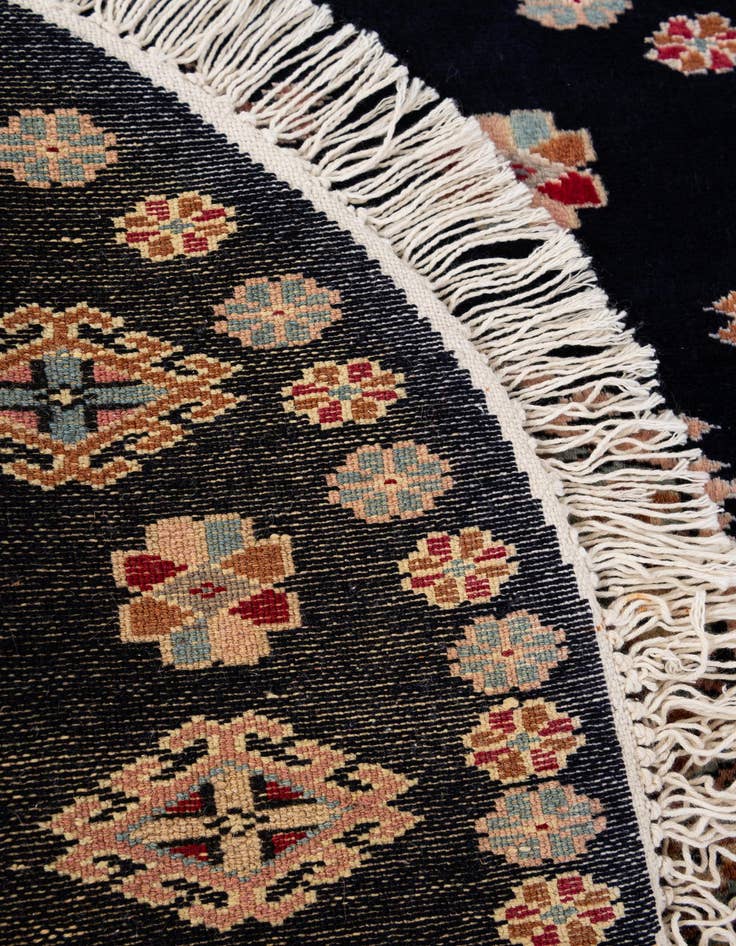 Detail image of 2' 1 x 2' 2  Hand Knotted Bokhara Oriental Wool Round Rug