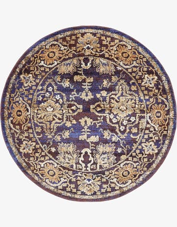 Dark Blue Charlotte Round Rug