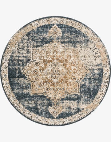 Dark Blue Eliza Round Rug