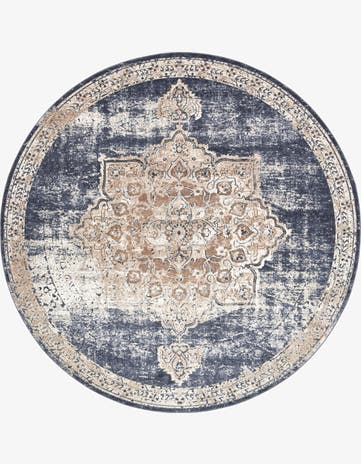 Dark Blue Eliza Round Rug