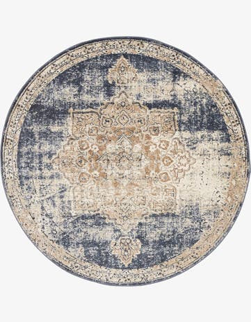 Dark Blue Eliza Round Rug