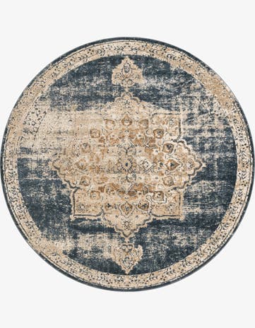 Dark Blue Eliza Round Rug