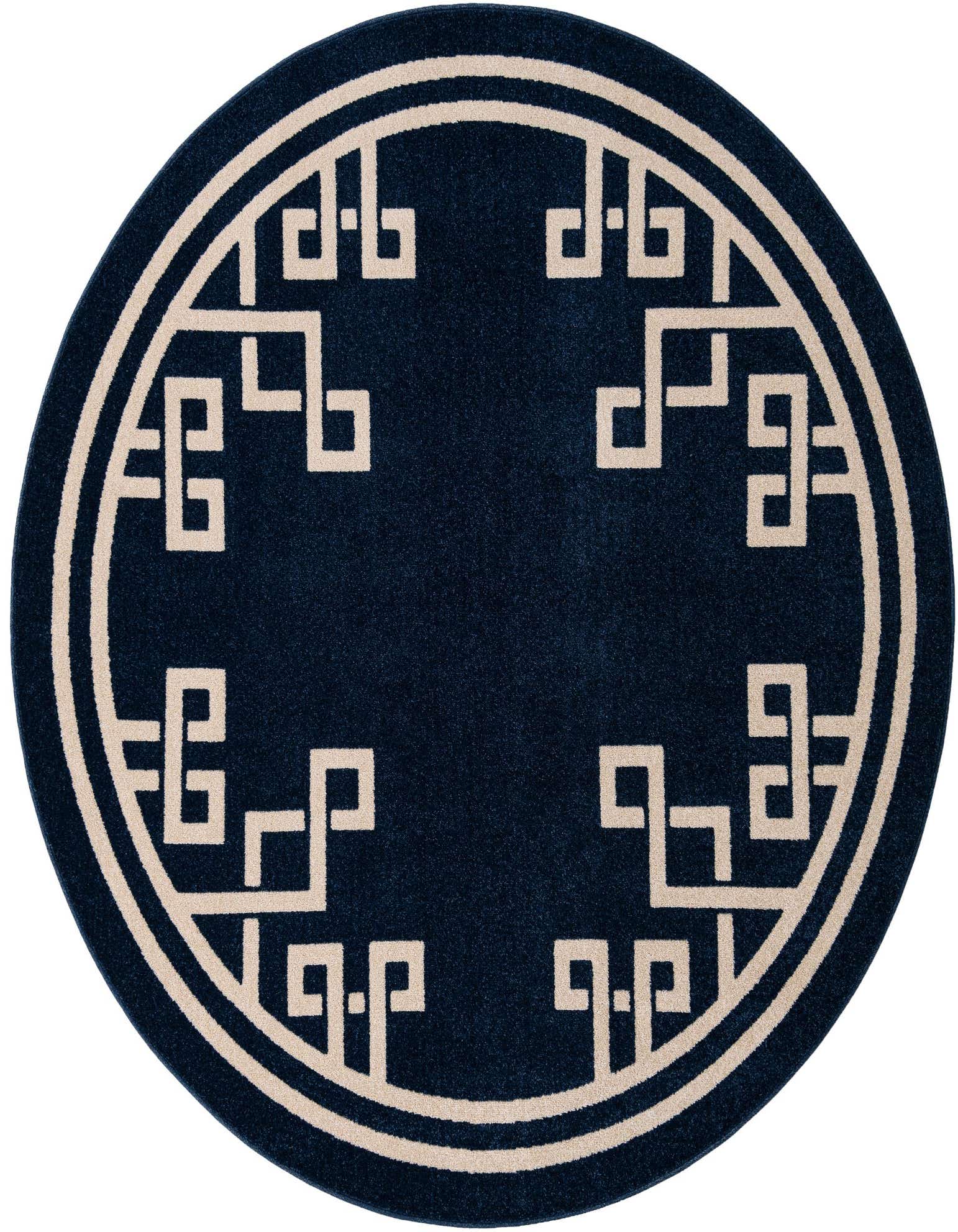 7' 10 x 7' 10 Greek Key Round Rug