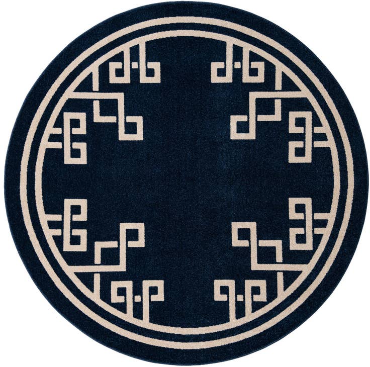 Detail image of 7' 10 x 7' 10 Greek Key Round Rug